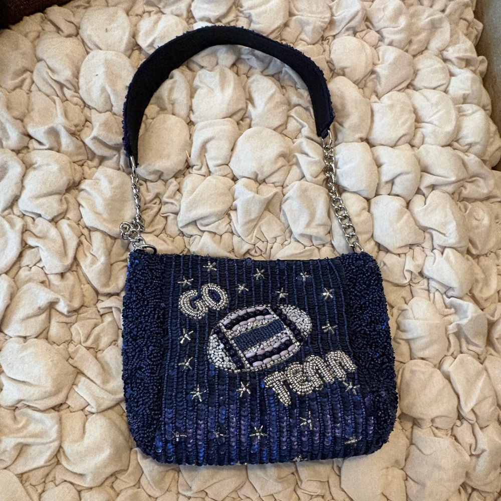 Go team beaded bag